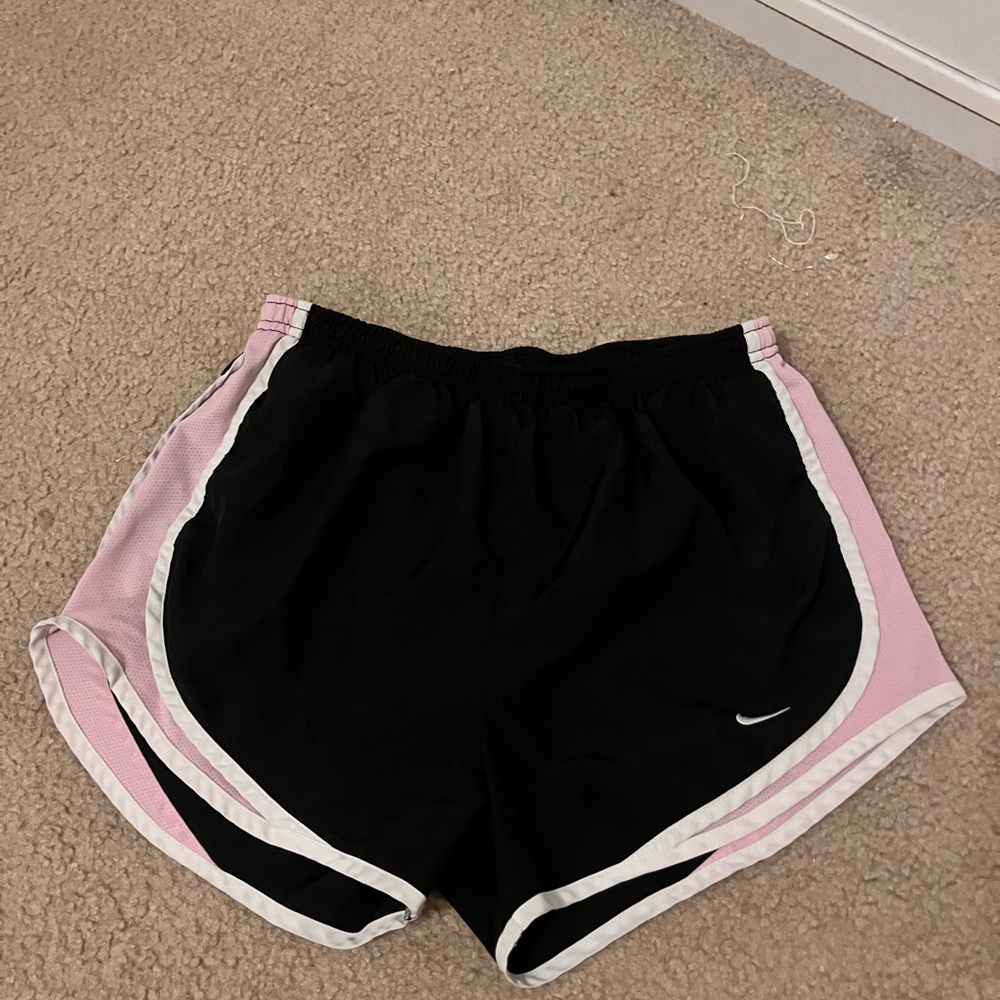 Nike Women's Black and Pink Athletic Shorts